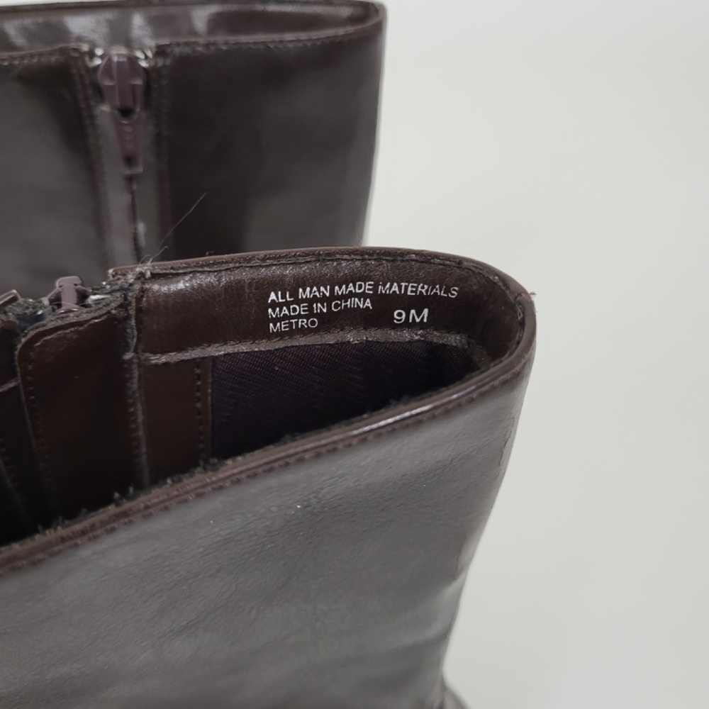 Vintage chunky heel boot square toe platform sock boot calf booties gogo - Picture 2 of 13